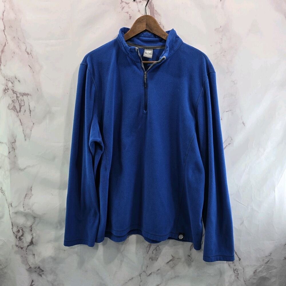 Rei Co Op Pullover Mens XL Royal Blue Fleece Quarter Zip Mid Layer Lightweight